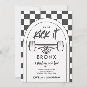 Skateboard Urban Sport Birthday Come Kick It Invitation