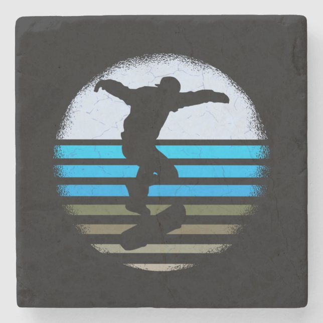 Skateboard Vintage Retro Stone Coaster (Front)