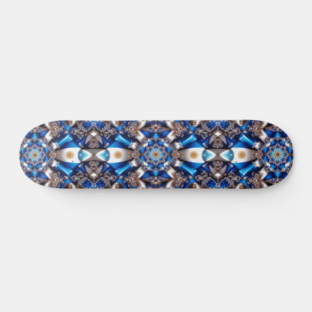 Skateboard with Argentinian Colours Design (Horz)