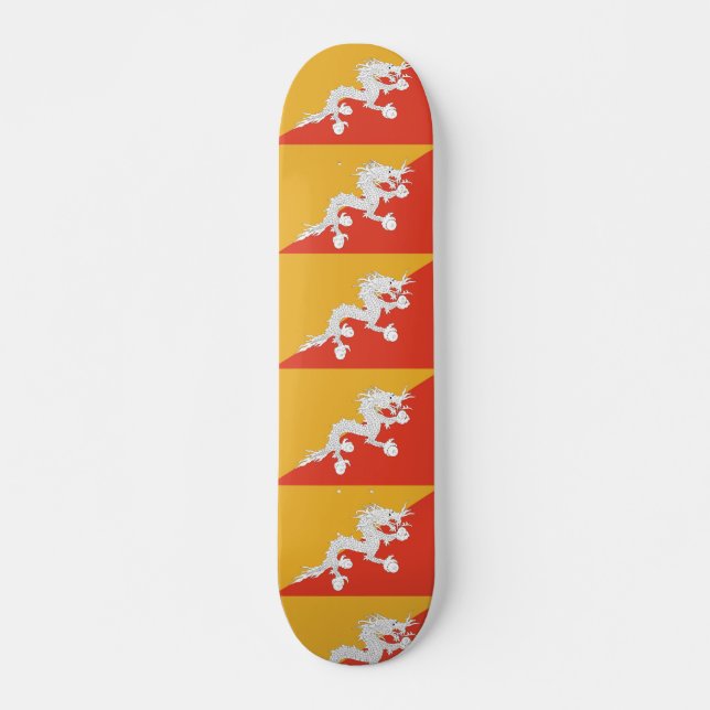 Skateboard with flag of Bhutan (Front)
