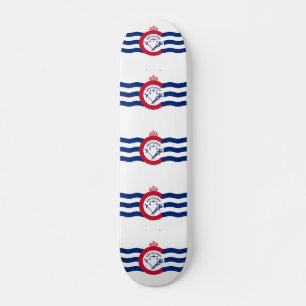 Skateboard with flag of Cincinnati, Ohio, USA