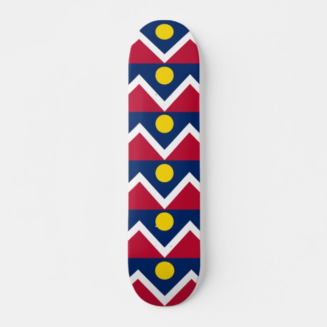 Skateboard with flag of Denver, Colorado (Front)