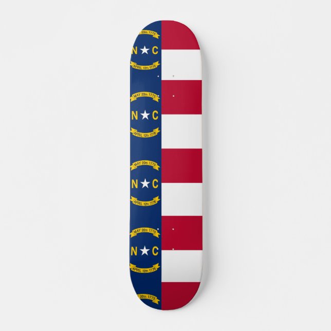 Skateboard with flag of North Carolina (Front)