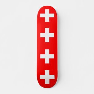Skateboard with flag of Switzerland