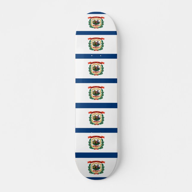 Skateboard with flag of West Virginia (Front)