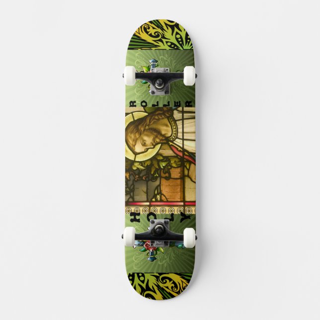 Skateboard with Holy Roller Jesus Graphic (Front)
