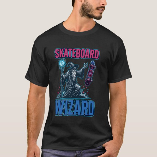 Skateboard Wizard Enchanted Ride T-Shirt (Front)