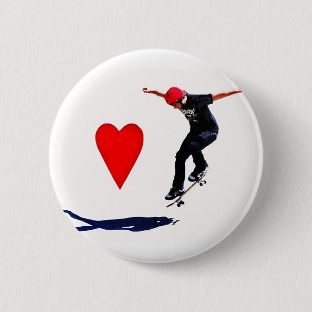 skateboarder 6 cm round badge (Front)