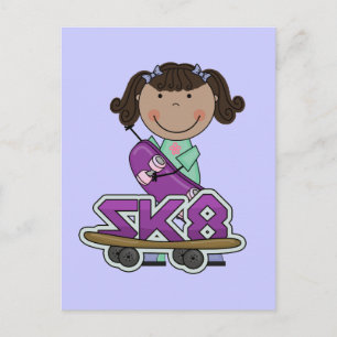 SKATEBOARDER -African American Girl Tshirts Postcard