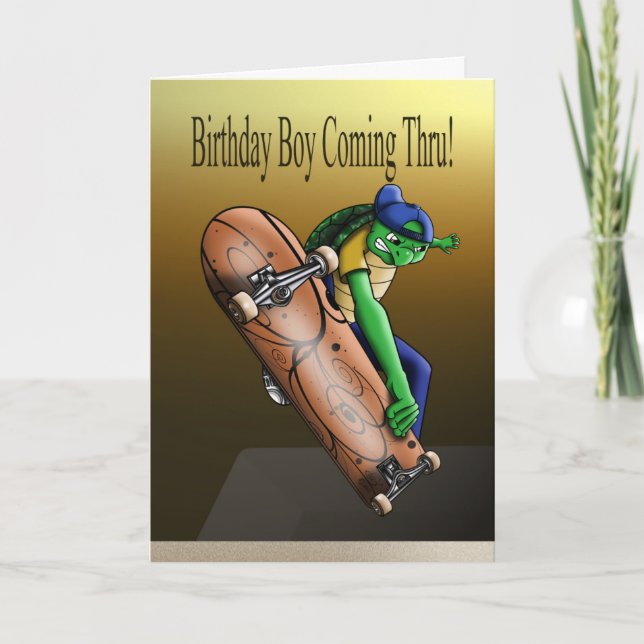 Skateboarder Birthday  Card (Front)