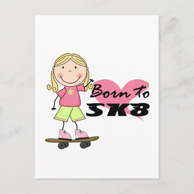 SKATEBOARDER - Blonde Girl Tshirts and Gifts Postcard (Front)