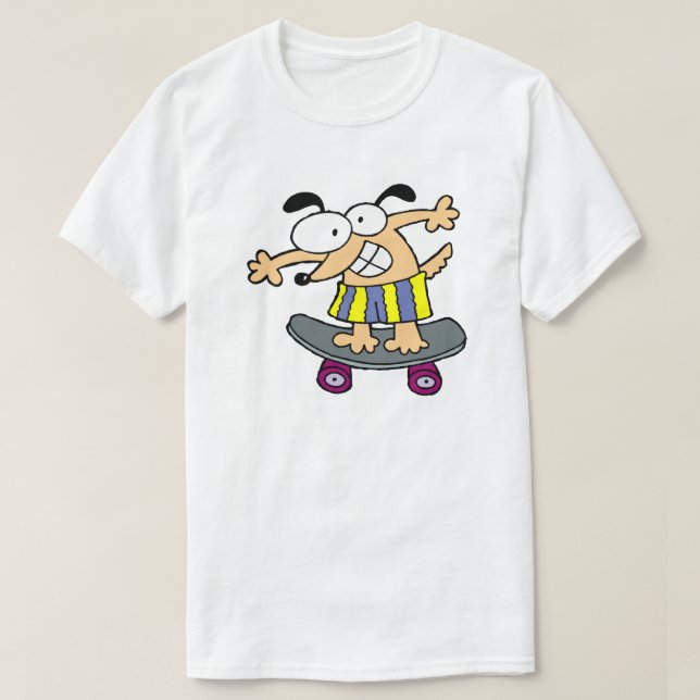 Skateboarder Character Skateboarding Fun Skateboar T-Shirt (Design Front)