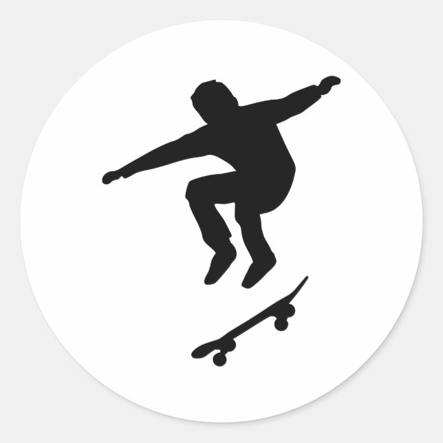 Skateboarder Classic Round Sticker (Front)