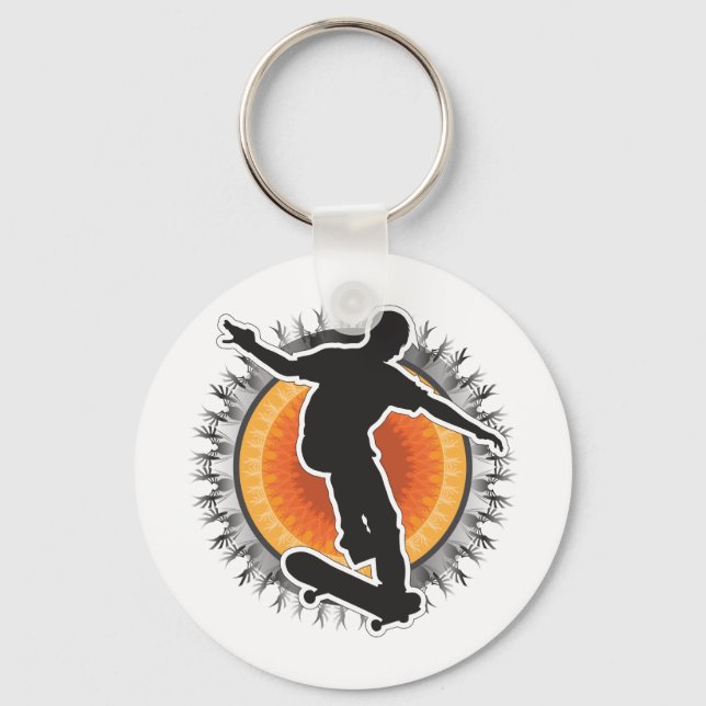 Skateboarder Design Key Ring (Front)