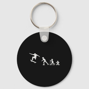 Skateboarder Evolution Gift Key Ring