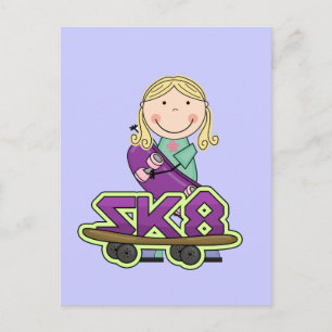 SKATEBOARDER Extreme Sports -Blonde Girl Postcard