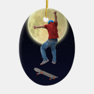 Skateboarder Get Some Air Action Street Kulcha Art Ceramic Tree Decoration