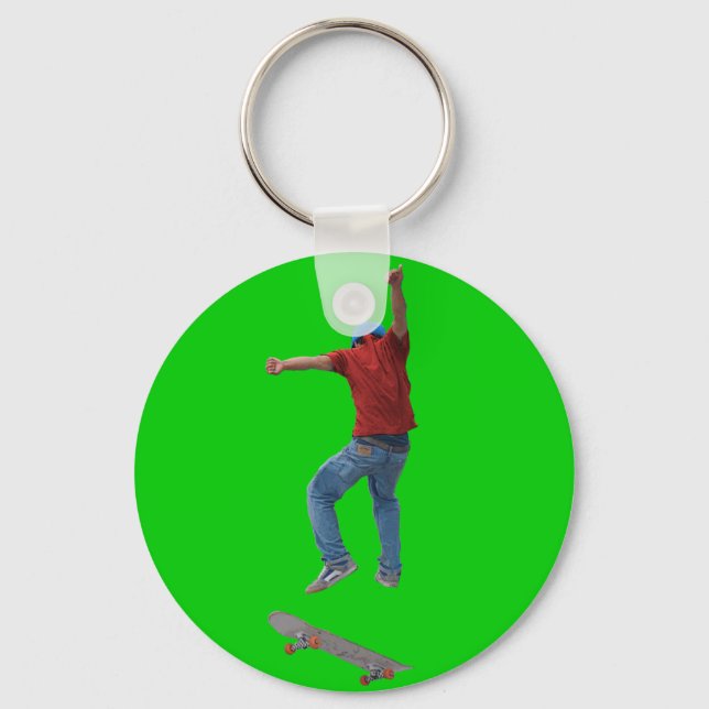 Skateboarder Get Some Air Action Street Kulcha Art Key Ring (Front)