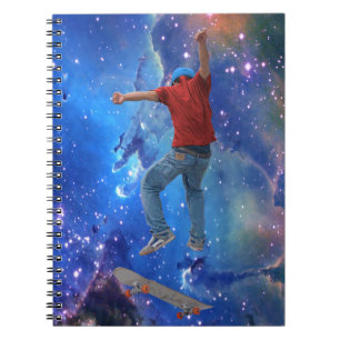 Skateboarder Get Some Air Action Street Kulcha Art Spiral Notebook