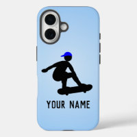 Skateboarder guy doing Tricks - cool blue custom