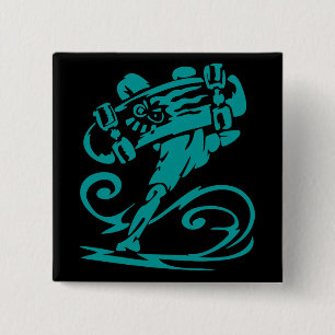 Skateboarder Handstand 15 Cm Square Badge