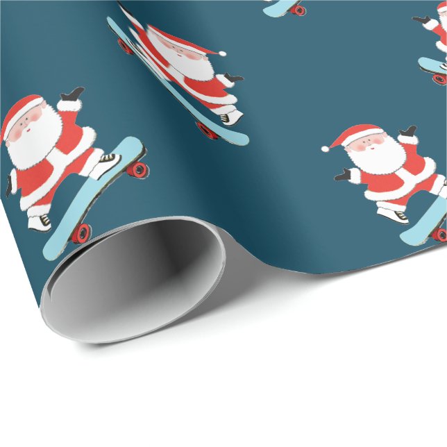 Skateboarder Holiday Gift  Wrapping Paper (Roll Corner)