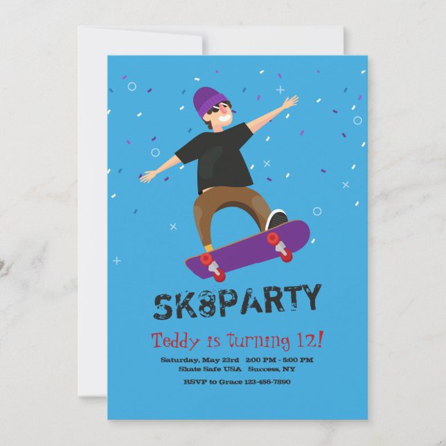 Skateboarder Invitation (Front)