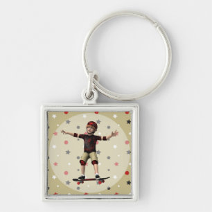 Skateboarder Key Ring