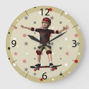Skateboarder Large Clock