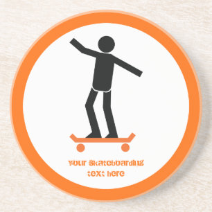Skateboarder on his skateboard custom coaster