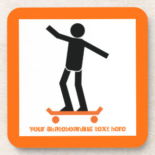 Skateboarder on his skateboard custom coaster