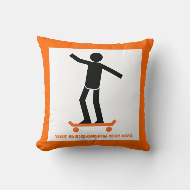 Skateboarder on his skateboard custom cushion (Front)