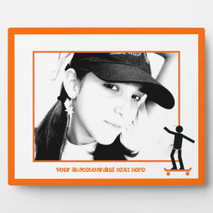 Skateboarder on his skateboard custom plaque