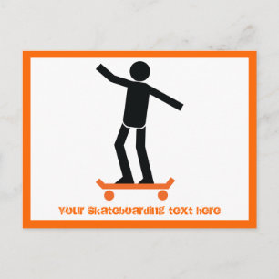 Skateboarder on his skateboard custom postcard