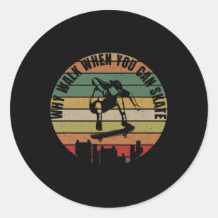 Skateboarder Outfit Skateboard Clothes Skater Skat Classic Round Sticker