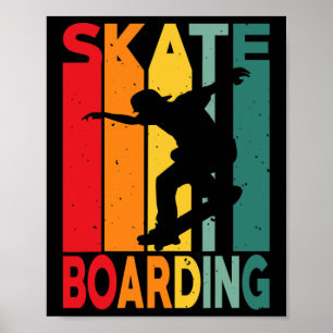 Skateboarder Retro Vintage Design Skateboarding Poster