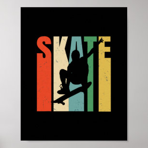 Skateboarder Retro Vintage Skateboarding Cool Desi Poster