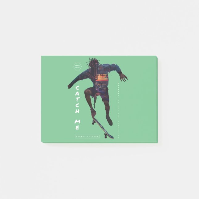 Skateboarder silhouette - Urban design Post-it Notes (Front)