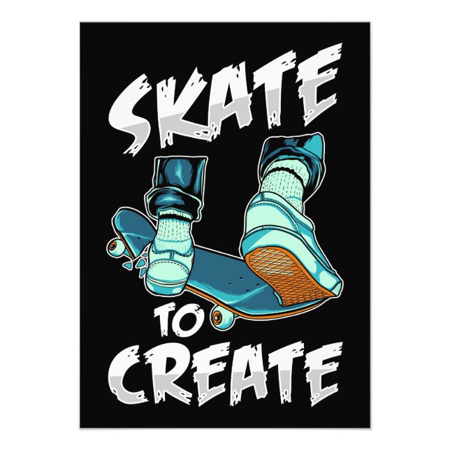 Skateboarder Skate To Create Photo Print (Front)