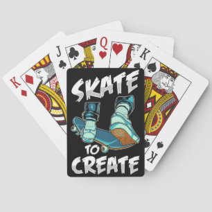 Skateboarder Skate To Create Playing Cards