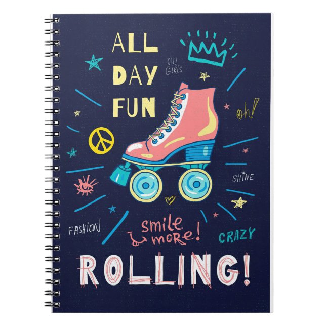 Skateboarder Skateboard All Day Fun Notebook (Front)