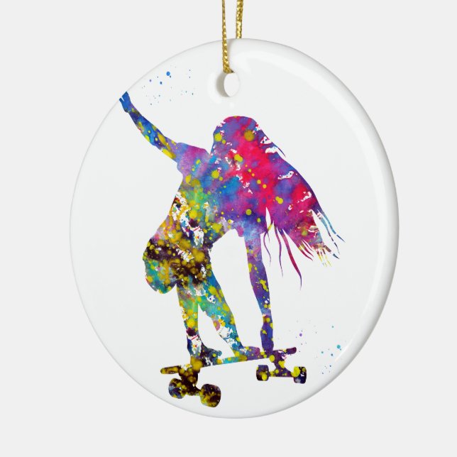 Skateboarder, Skateboard Ceramic Tree Decoration (Left)