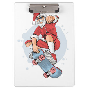 Skateboarder Skateboard Snowman Clipboard