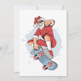 Skateboarder Skateboard Snowman Thank You Card