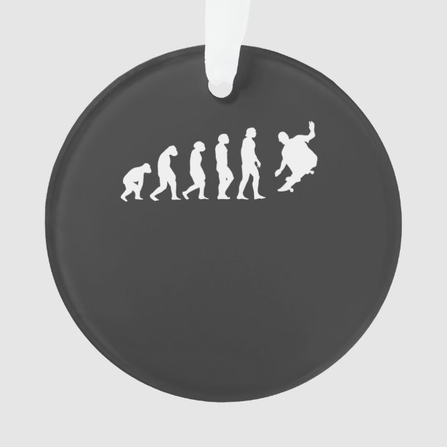 Skateboarder Skater Evolution Ornament (Front)