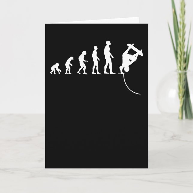 Skateboarder Skater Skate Evolution Funny Gift Card (Front)