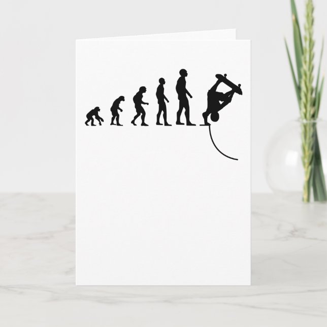 Skateboarder Skater Skate Evolution Funny Gift Card (Front)