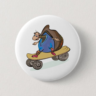 Skateboarder Snail Skateboarding Fun Skateboard 6 Cm Round Badge