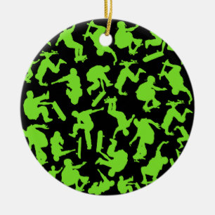 Skateboarders Collage Ceramic Tree Decoration
