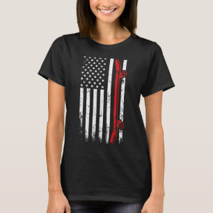 Skateboarding American Flag - July 4th Skateboard  T-Shirt